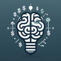 Design a clean, intellectual logo for “Finansal Bilinç”. Incorporate a brain or lightbulb symbol subtly fused with financial chart elements. Use a modern sans-serif font and a color palette of dark teal (#004D40), warm gray (#757575), and white. The logo should reflect clarity, intelligence, and financial literacy. Include icon-only and full wordmark versions.